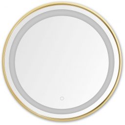 Zuma Line lustro 60x60 cm okrągłe z oświetleniem transparentny-złoty D251801