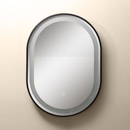 Zuma Line lustro 50x70 cm owalne z oświetleniem czarny D2383