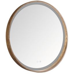 Zuma Line lustro 80x80 cm okrągłe z oświetleniem z matą grzewczą drewno 3123-2