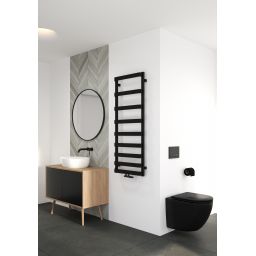Oltens Varme grzejnik łazienkowy drabinkowy 129,5x50 cm czarny 55002300