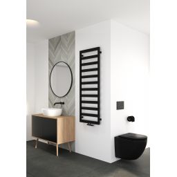 Oltens Benk grzejnik łazienkowy drabinkowy 139x50 cm czarny 55006300