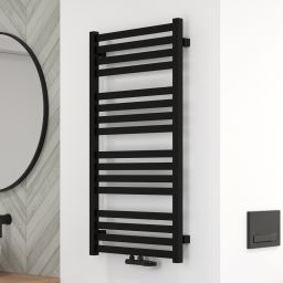 Oltens Vanlig grzejnik łazienkowy drabinkowy 96x50 cm czarny 55007300