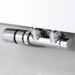Sapho Twin zestaw przyłączeniowy termostatyczny zespolony 50 mm lewy stal nierdzewna szczotkowana CP3525S