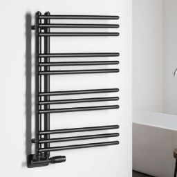 Aqualine Poseidon grzejnik łazienkowy drabinkowy 74x45 cm czarny PS474B