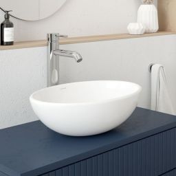 Oltens Etne umywalka 40x33 cm owalna nablatowa biała 40313000
