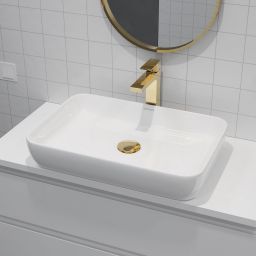 Oltens Solberg umywalka 62x41,5 cm prostokątna nablatowa biała 40318000
