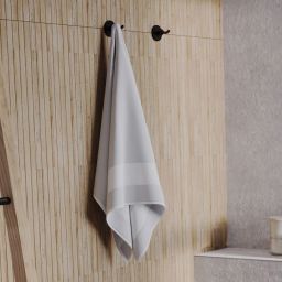 Oltens Gulfoss haczyk na ręcznik podwójny czarny mat 80002300