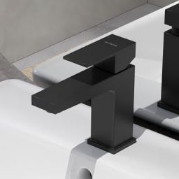 Oltens Gota bateria umywalkowa stojąca czarny mat 32201300