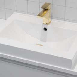 Oltens Halsa korek umywalkowy klik klak okrągły z przelewem G1 1/4 złoty połysk 05100800