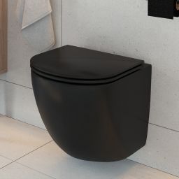 Oltens Hamnes miska WC wisząca PureRim z powłoką SmartClean czarny mat 42513300