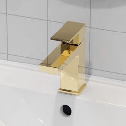 Oltens Gota bateria umywalkowa stojąca złoty połysk 32201800