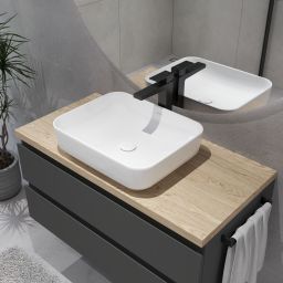 Oltens Hadsel umywalka 50x40 cm prostokątna nablatowa biała 40308000