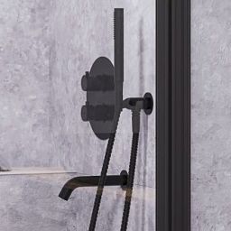 Oltens Katla bateria wannowo-prysznicowa termostatyczna podtynkowa czarny mat 34600300