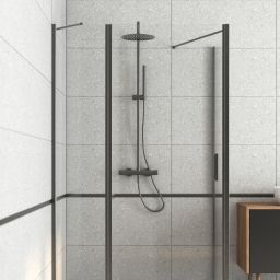 Oltens Verdal drzwi prysznicowe 120 cm czarny mat/szkło przezroczyste 21206300