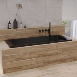 Oltens Langfoss wanna prostokątna 160x70 cm czarna 10003300