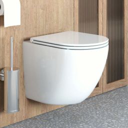 Zestaw Oltens Hamnes miska WC wisząca PureRim z deską wolnoopadającą Ovan Slim biały 42018000