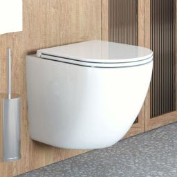 Oltens Hamnes Stille miska WC wisząca bez kołnierza spłukiwanie wirowe z powłoką SmartClean biały połysk 42521000