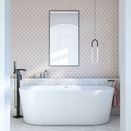 Oltens Inga wanna wolnostojąca 177x80 cm owalna biała 12004000