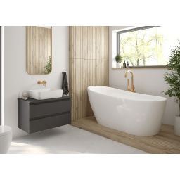 Oltens Hadsel umywalka 50x40 cm prostokątna nablatowa biała 40308000