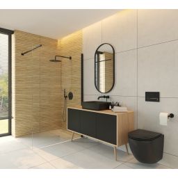 Oltens Hedvig szafka 140x45x49,7 cm podumywalkowa wisząca czarna-dąb 60205360