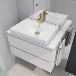 Oltens Molle bateria umywalkowa stojąca złoty szczotkowany 32200810