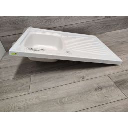 Outlet - Polimat zlewozmywak akrylowy 80x60 cm biały 00580