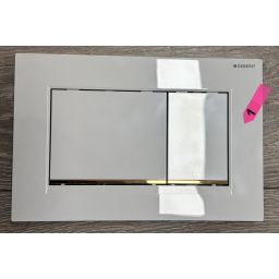 Outlet - Geberit Sigma20 przycisk spłukujący do WC biały-złoty 115.883.KK.1