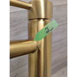 Outlet - Oltens Molle bateria umywalkowa stojąca wysoka złoto szczotkowane 32400810