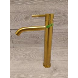 Outlet - Oltens Molle bateria umywalkowa stojąca wysoka złoto szczotkowane 32400810