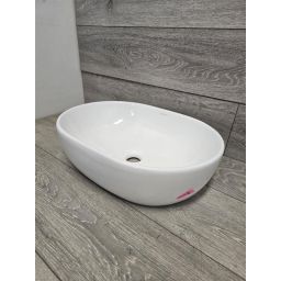 Outlet - Oltens Hamnes umywalka 47,5x34 cm owalna nablatowa biała 40309000