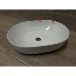 Outlet - Oltens Hamnes Thin umywalka 49,5x35,5 cm nablatowa owalna z powłoką SmartClean biała 40819000