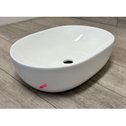 Outlet - Oltens Hamnes Thin umywalka 49,5x35,5 cm nablatowa owalna z powłoką SmartClean biała 40819000
