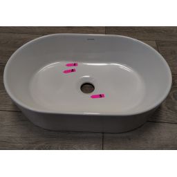 Outlet - Oltens Lom Thin umywalka 45x30 cm owalna nablatowa z powłoką SmartClean biała 40827000