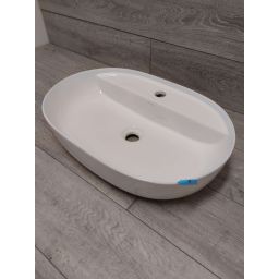 Outlet - Oltens Hamnes Thin umywalka 62x42 cm owalna nablatowa biała 41314000