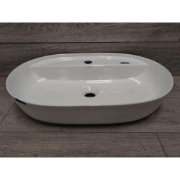 Outlet - Oltens Hamnes Thin umywalka 62x42 cm owalna nablatowa biała 41314000