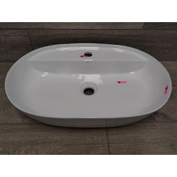 Outlet - Oltens Hamnes Thin umywalka 62x42 cm owalna nablatowa biała 41314000