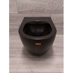 Outlet - Oltens Hamnes miska WC wisząca PureRim z powłoką SmartClean czarny mat 42513300