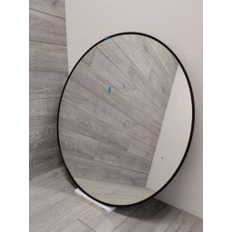 Outlet - Oltens Nordlis lustro 100x100 cm okrągłe z oświetleniem od tyłu z matą grzewczą czarny 64110300