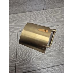 Outlet - Geesa Nemox Brushed Gold uchwyt na papier toaletowy z pokrywą złoty szczotkowany 916508-07