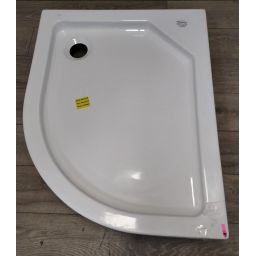 Outlet - New Trendy New Maxima brodzik 100x80 cm półokrągły asymetryczny lewy biały B-0338