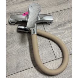 Outlet - Invena Verso bateria kuchenna ścienna z elastyczną wylewką chrom/beż BC-82-E3S