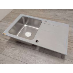 Outlet - Steiner Michael 111 zlewozmywak 78x48 cm z baterią kuchenną Kate i syfonem szary/stal szlachetna FUS_M7848SZ_3623500BS