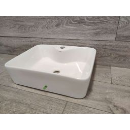 Outlet - Hagser Alexa umywalka 48x37 cm nablatowa prostokątna biała HGR20000041