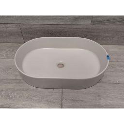 Outlet - Rea Nadia umywalka 61x38,5 cm owalna nablatowa brąz/beż REA-U9661