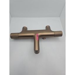 Outlet - Cersanit Zen bateria wannowo-prysznicowa ścienna termostatyczna miedź szczotkowana S951-796