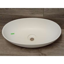 Outlet - Omnires Shell M+ umywalka 60x35 cm owalna nablatowa biały mat SHELLUNBM