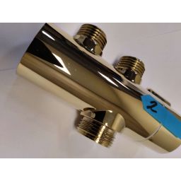 Outlet - Omnires Yosemite zestaw prysznicowy ścienny z deszczownicą złoty połysk SYSYOSEMITELUXGL