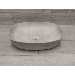 Outlet - Comad Anna umywalka 50,5x39,5 cm nablatowa owalna kamień/beż mat UN-ANNA-MY1