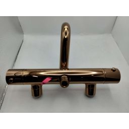 Outlet - Omnires Y zestaw wannowo-prysznicowy ścienny termostatyczny z deszczownicą miedź połysk Y1234CP