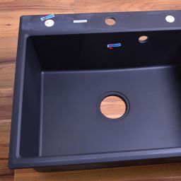 Outlet - Deante Andante Nero zlewozmywak granitowy 60x52 cm wpuszczany czarny ZQNN103